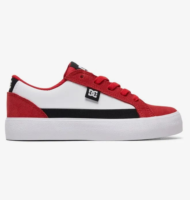 Zapatillas cuero DC SHOES para niño LYNNFIELD RED/BLACK/WHITE (XRKW) Ref. ADBS300337 Rojo negro y blanca