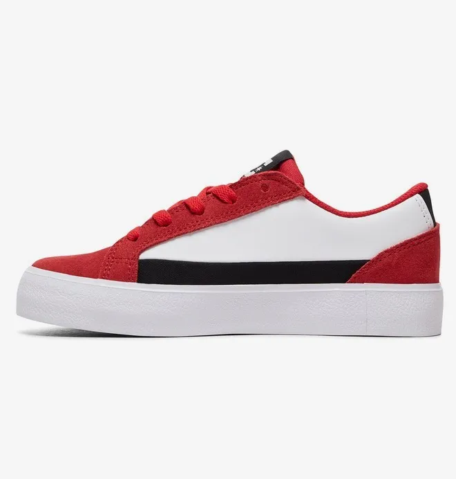Zapatillas cuero DC SHOES para niño LYNNFIELD RED/BLACK/WHITE (XRKW) Ref. ADBS300337 Rojo negro y blanca