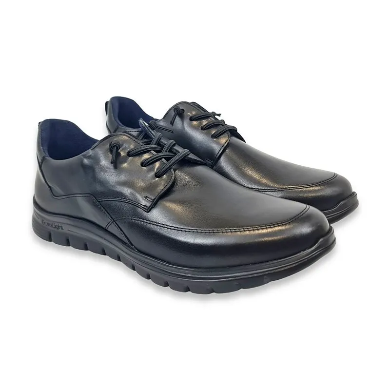 Zapatos Cómodos Hombre Piel Napa Piso Ultraligero Y Plantilla Extraible 1676 Negro, de Becool