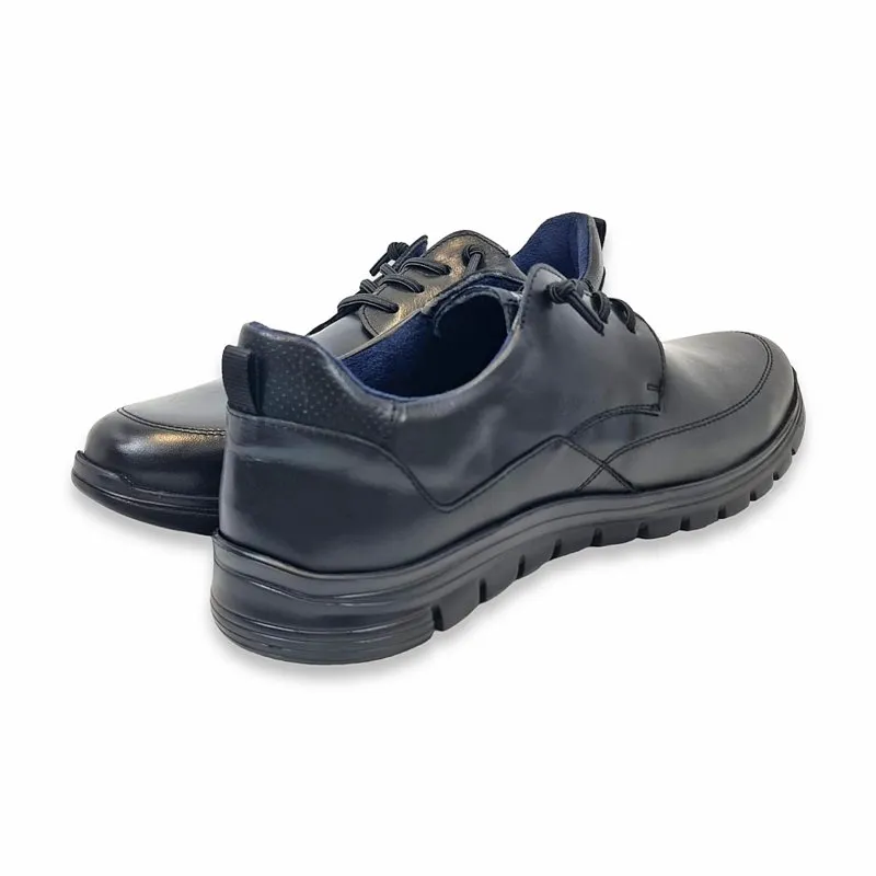 Zapatos Cómodos Hombre Piel Napa Piso Ultraligero Y Plantilla Extraible 1676 Negro, de Becool